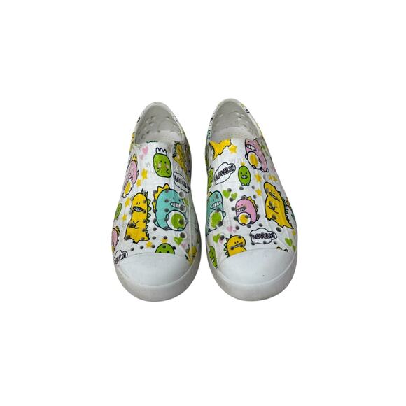 Native Jefferson White Monster Print Water Shoe Slip On Rubber Beach Pool C13 - Picture 2 of 7